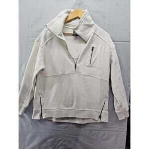 Avia Cream Quarter Zip Fleece Pullover Womens Small